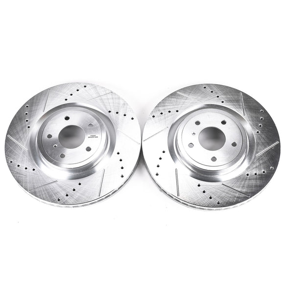 PowerStop Evolution Drilled Slotted Rotors Pair Front For INFINITI G37