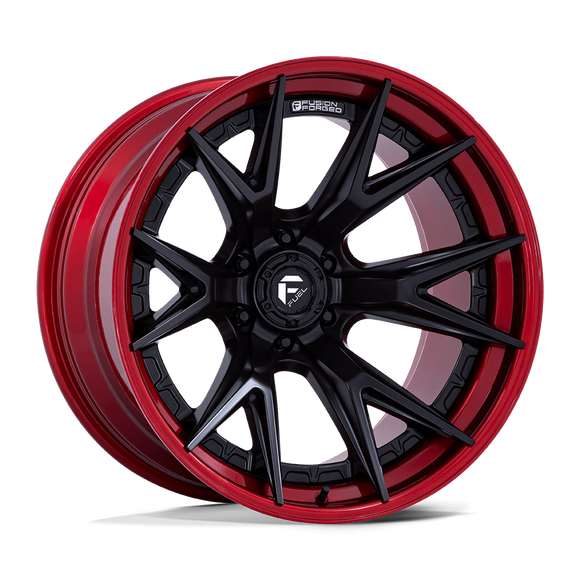 24x12 Fuel Off-Road FC402 Catalyst Matte Black Candy Red Lip 6x135 ET-44 Wheel
