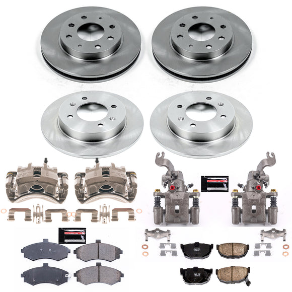 PowerStop OE Stock Replacement Low-Dust Ceramic Brake Pad, Rotor and Caliper Kit