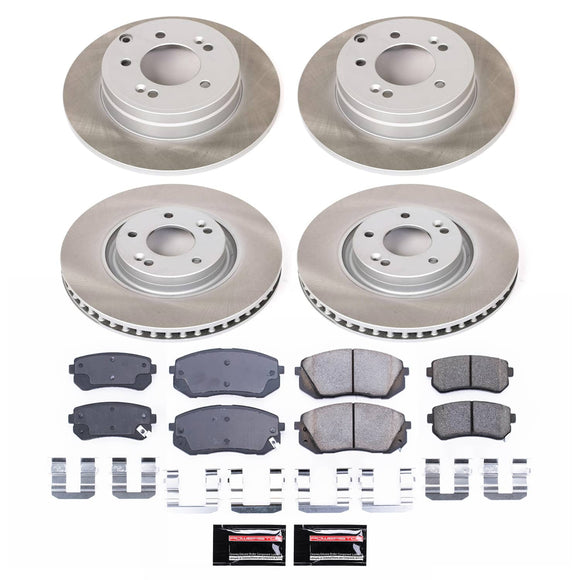 PowerStop Semi-Coated Rotor and Low-Dust Ceramic Brake Pad Kit