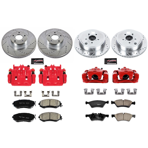 PowerStop Z23 Daily Driver Carbon-Fiber Ceramic Pads Drilled & Slotted Rotor & C