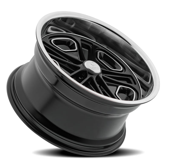 17x9.5 Resto Del Ray Glossy Black Diamond Cut Lip 5x120.7 ET1 CB72.69 Wheel
