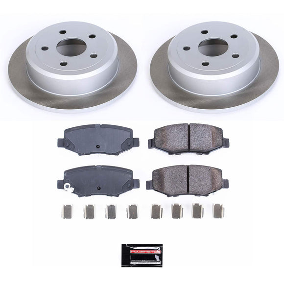 PowerStop Semi-Coated Rotor and Low-Dust Ceramic Brake Pad Kit