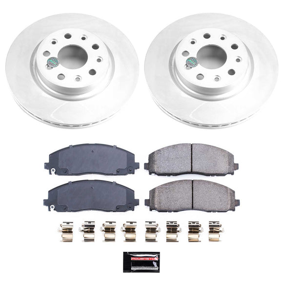 PowerStop Genuine Geomet Coated Rotor and Low-Dust Ceramic Brake Pad Kit