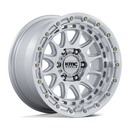 17x8.5 KMC KM556 Crux Gloss Silver With Machined Face 6x114.3 ET25 CB66.06 Wheel