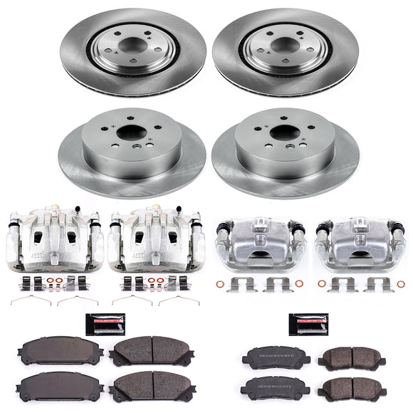 PowerStop OE Stock Replacement Low-Dust Ceramic Brake Pad, Rotor and Caliper Kit