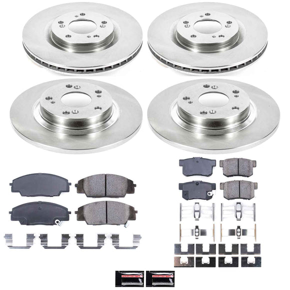 PowerStop OE Stock Replacement Low-Dust Ceramic Brake Pad and Rotor Kit