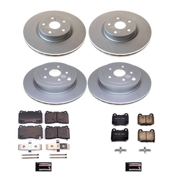 PowerStop Genuine Geomet Coated Rotor and Low-Dust Ceramic Brake Pad Kit