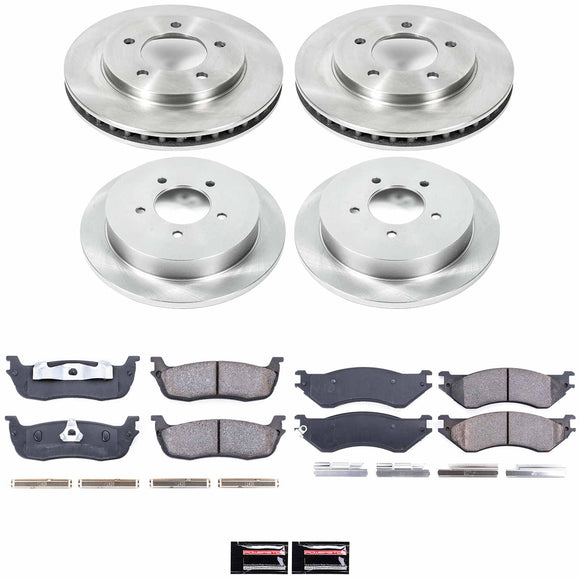 PowerStop OE Stock Replacement Low-Dust Ceramic Brake Pad and Rotor Kit
