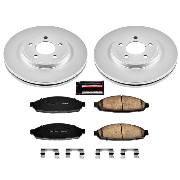 PowerStop Genuine Geomet Coated Rotor and Low-Dust Ceramic Brake Pad Kit
