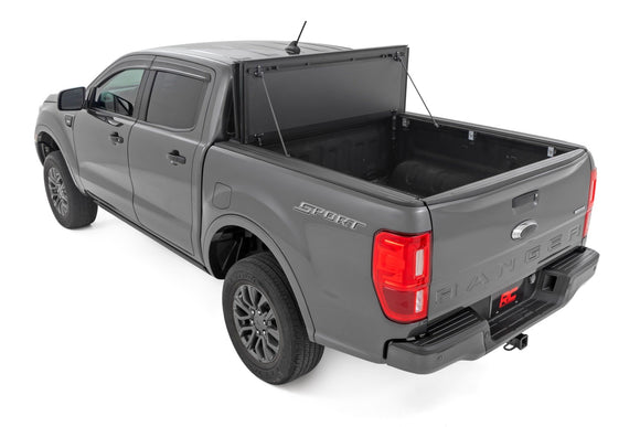 Rough Country Hard Tri-Fold Flip Up Bed Cover 5' Bed For Ford Ranger 2-4WD 19-23