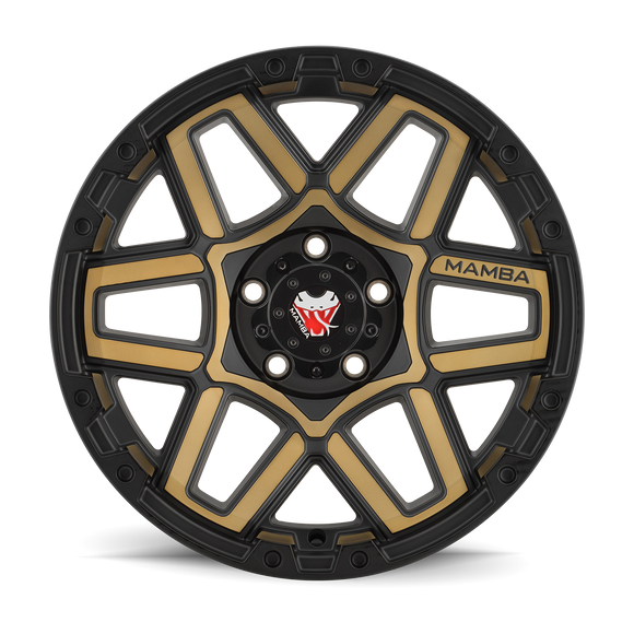 20x9 Mamba M23 Matte Black W/ Bronze Face 6x139.7 6x5.5 ET-12 Wheel Rim