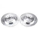 PowerStop Evolution Drilled Slotted Rotors Pair Rear For Ford 500