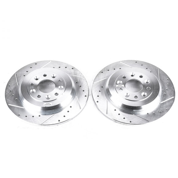 PowerStop Evolution Drilled Slotted Rotors Pair Rear For Ford 500