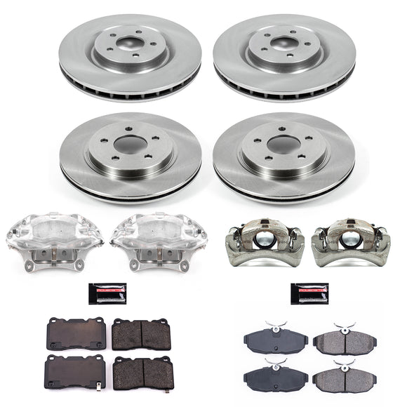 PowerStop OE Stock Replacement Low-Dust Ceramic Brake Pad, Rotor and Caliper Kit