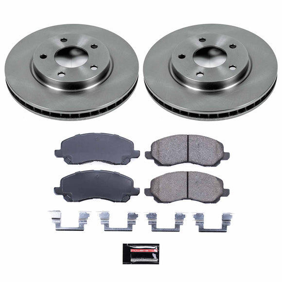 PowerStop OE Stock Replacement Low-Dust Ceramic Brake Pad and Rotor Kit
