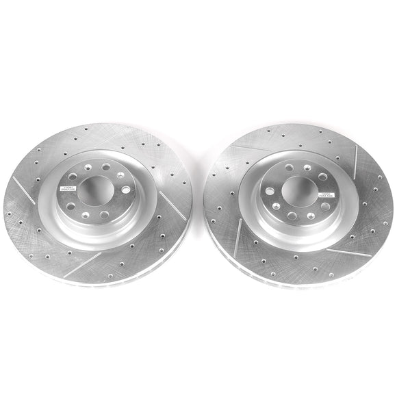 PowerStop Evolution Drilled Slotted Rotors Pair Front For Audi A8 Quattro