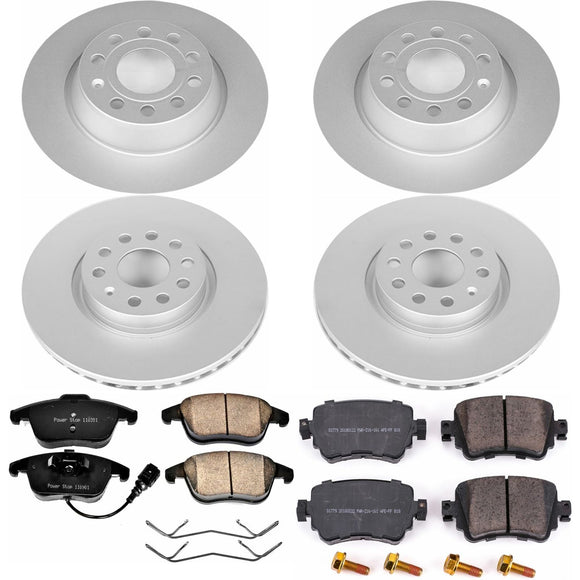PowerStop Genuine Geomet Coated Rotor and Carbon-Fiber Ceramic Brake Pad Kit