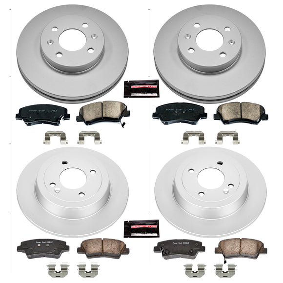 PowerStop Genuine Geomet Coated Rotor and Low-Dust Ceramic Brake Pad Kit
