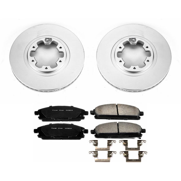 PowerStop Genuine Geomet Coated Rotor and Low-Dust Ceramic Brake Pad Kit