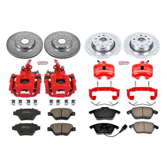 PowerStop Z23 Daily Driver Carbon-Fiber Ceramic Pads Drilled & Slotted Rotor & C