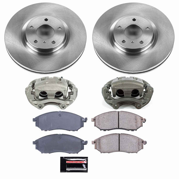 PowerStop OE Stock Replacement Low-Dust Ceramic Brake Pad, Rotor and Caliper Kit