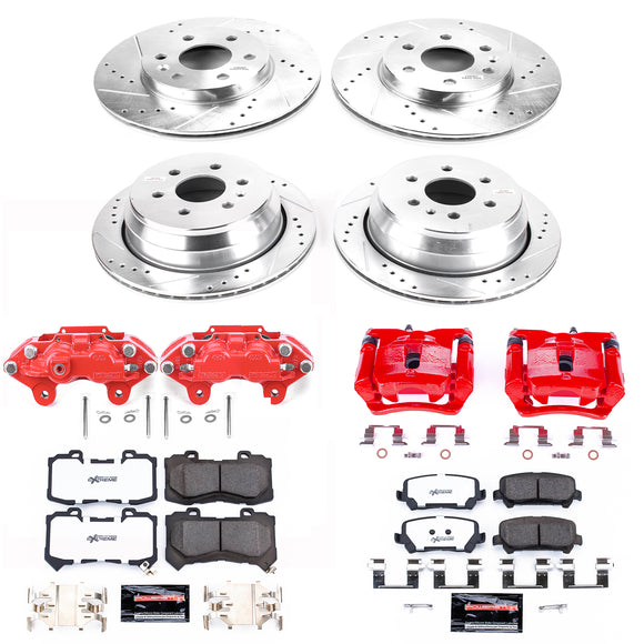 PowerStop Z36 Truck and SUV Ceramic Brake Pad, Drilled & Slotted Rotor, and Cali