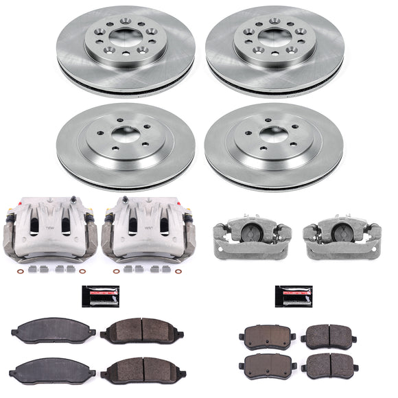 PowerStop OE Stock Replacement Low-Dust Ceramic Brake Pad, Rotor and Caliper Kit