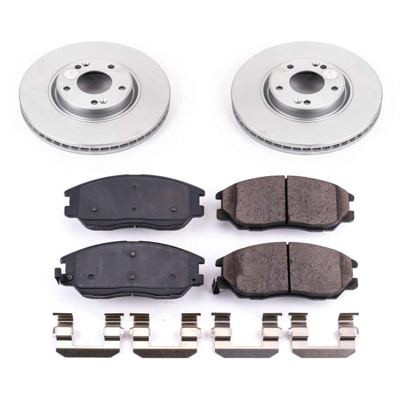PowerStop Genuine Geomet Coated Rotor and Low-Dust Ceramic Brake Pad Kit