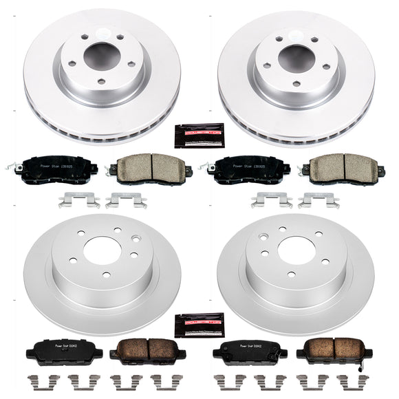 PowerStop Genuine Geomet Coated Rotor and Low-Dust Ceramic Brake Pad Kit