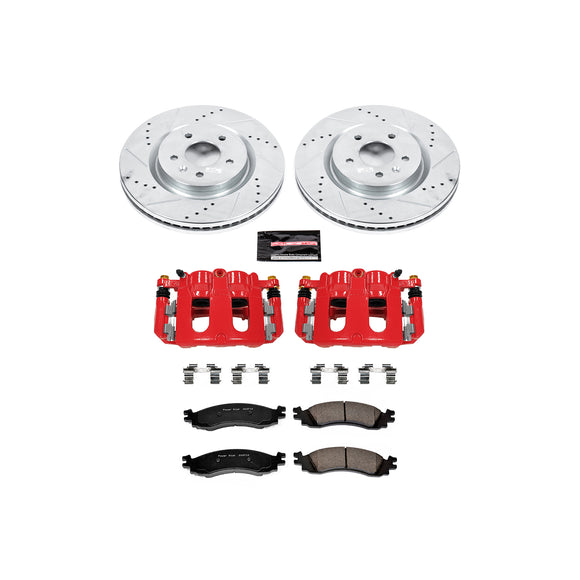PowerStop Z23 Daily Driver Carbon-Fiber Ceramic Pads Drilled & Slotted Rotor & C