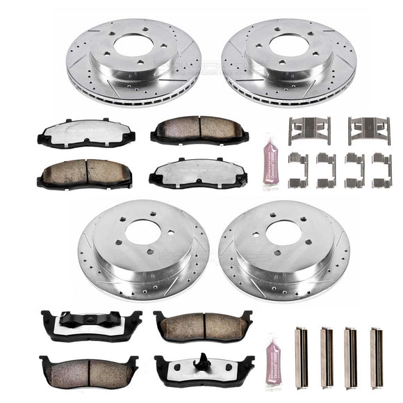 PowerStop Z36 Carbon-Fiber Ceramic Brake Pad with Drilled and Slotted Rotor Kit