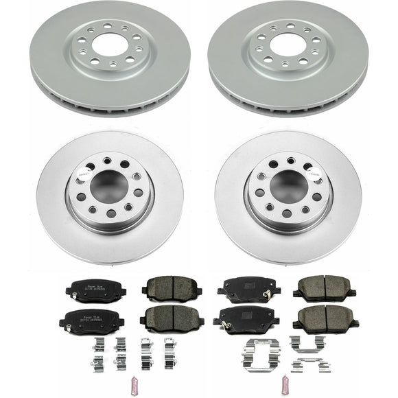 PowerStop Genuine Geomet Coated Rotor and Low-Dust Ceramic Brake Pad Kit