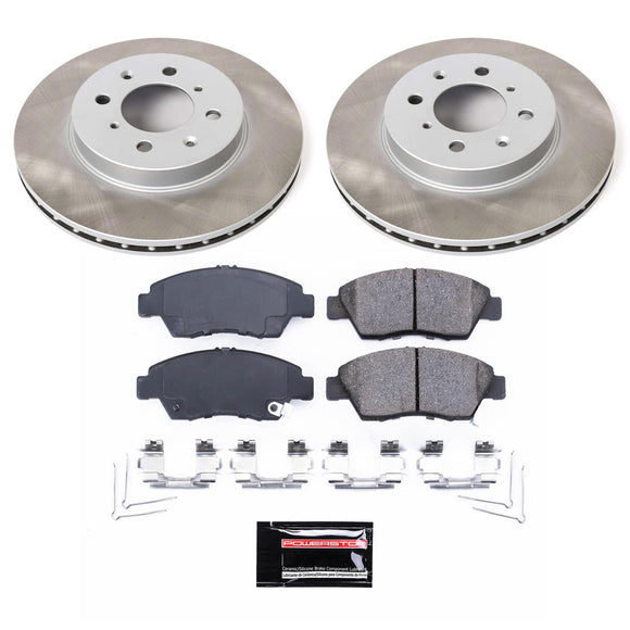 PowerStop Semi-Coated Rotor and Low-Dust Ceramic Brake Pad Kit