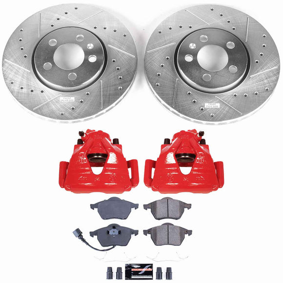 PowerStop Z23 Daily Driver Carbon-Fiber Ceramic Pads Drilled & Slotted Rotor & C