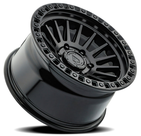 20x9 Arena Wheel Mesa Satin Black Center Glossy Black Lip 6x139.7 ET0 CB106.1