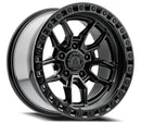 20x9 Arena Wheel Hustle Satin Black Center Glossy Black Lip 5x127 ET1 CB71.5
