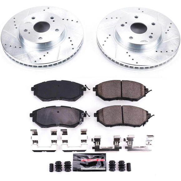 PowerStop Z23 Daily Driver Carbon-Fiber Ceramic Brake Pad and Drilled & Slotted