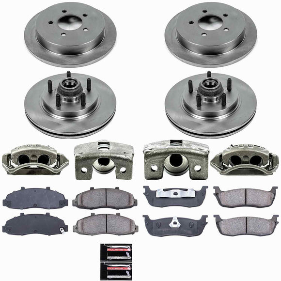 PowerStop OE Stock Replacement Low-Dust Ceramic Brake Pad, Rotor and Caliper Kit
