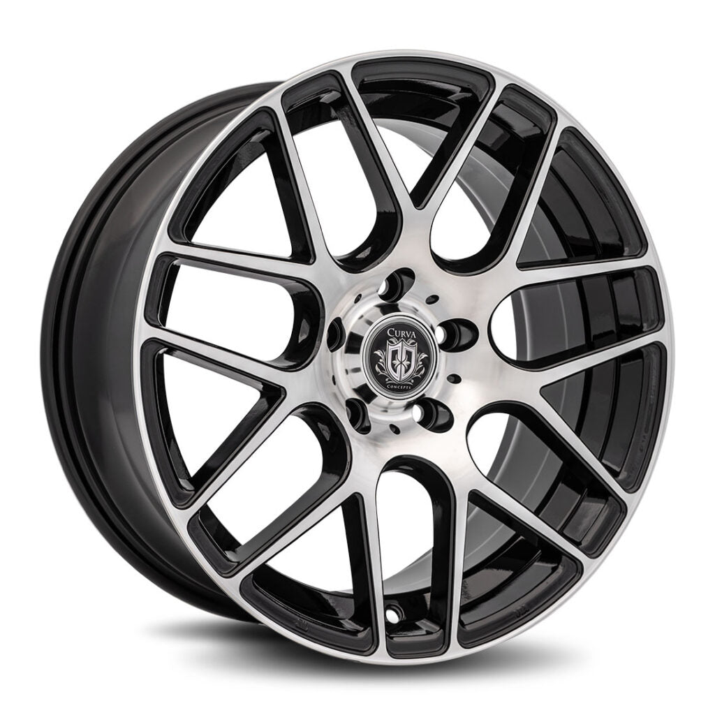 19x8.5 Curva C7 Gloss Black Machine Face 5x120 ET35 wheel/rim