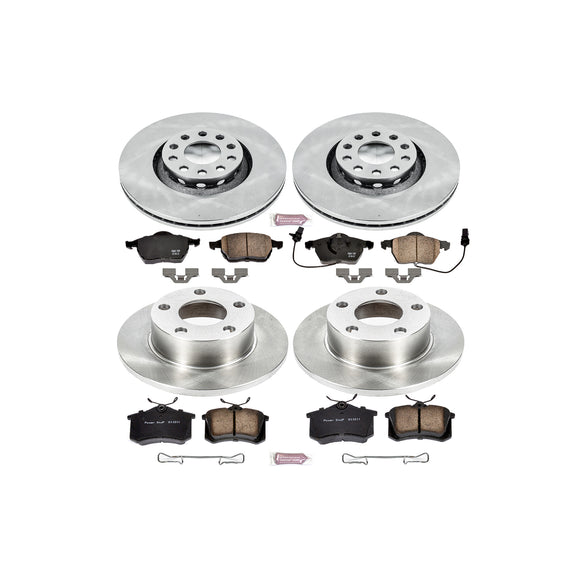 PowerStop OE Stock Replacement Low-Dust Ceramic Brake Pad and Rotor Kit