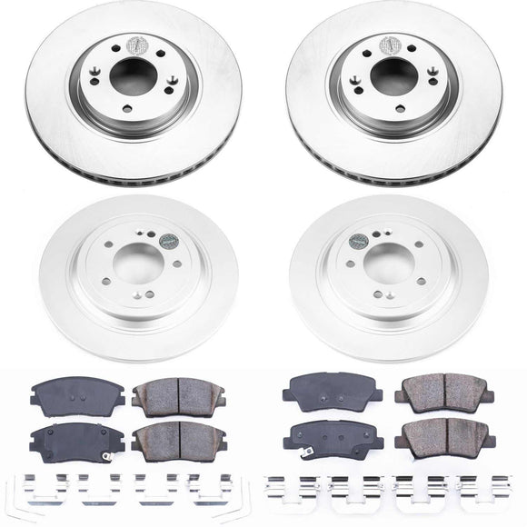 PowerStop Genuine Geomet Coated Rotor and Low-Dust Ceramic Brake Pad Kit