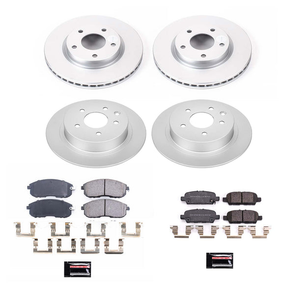 PowerStop Genuine Geomet Coated Rotor and Low-Dust Ceramic Brake Pad Kit