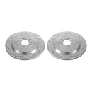 PowerStop Evolution Drilled Slotted Rotors Pair Rear For Ford Mustang