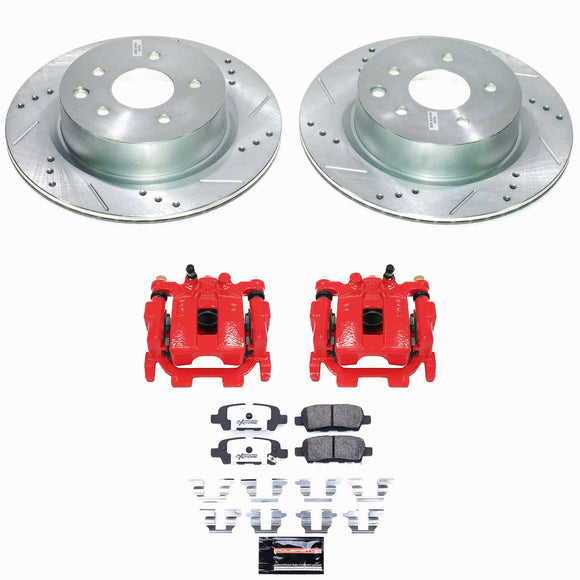 PowerStop Z26 Street Performance Ceramic Brake Pad, Drilled Slotted Rotor, and C
