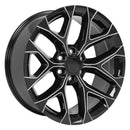 22" Replica CV98B fits Chevy Silverado 22x9 Black with Milled Edge