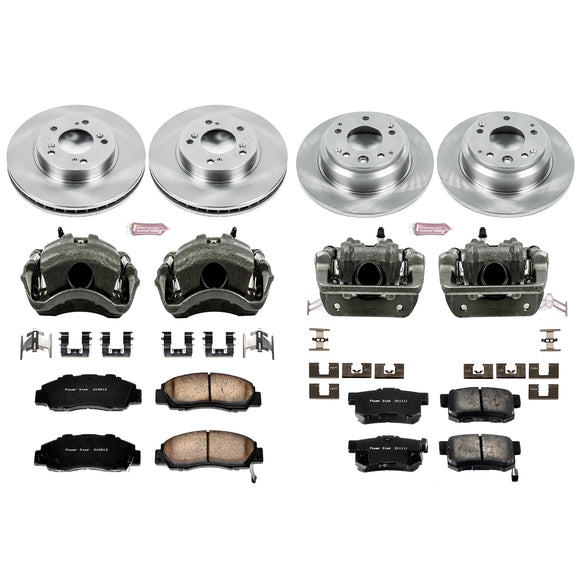 PowerStop OE Stock Replacement Low-Dust Ceramic Brake Pad, Rotor and Caliper Kit