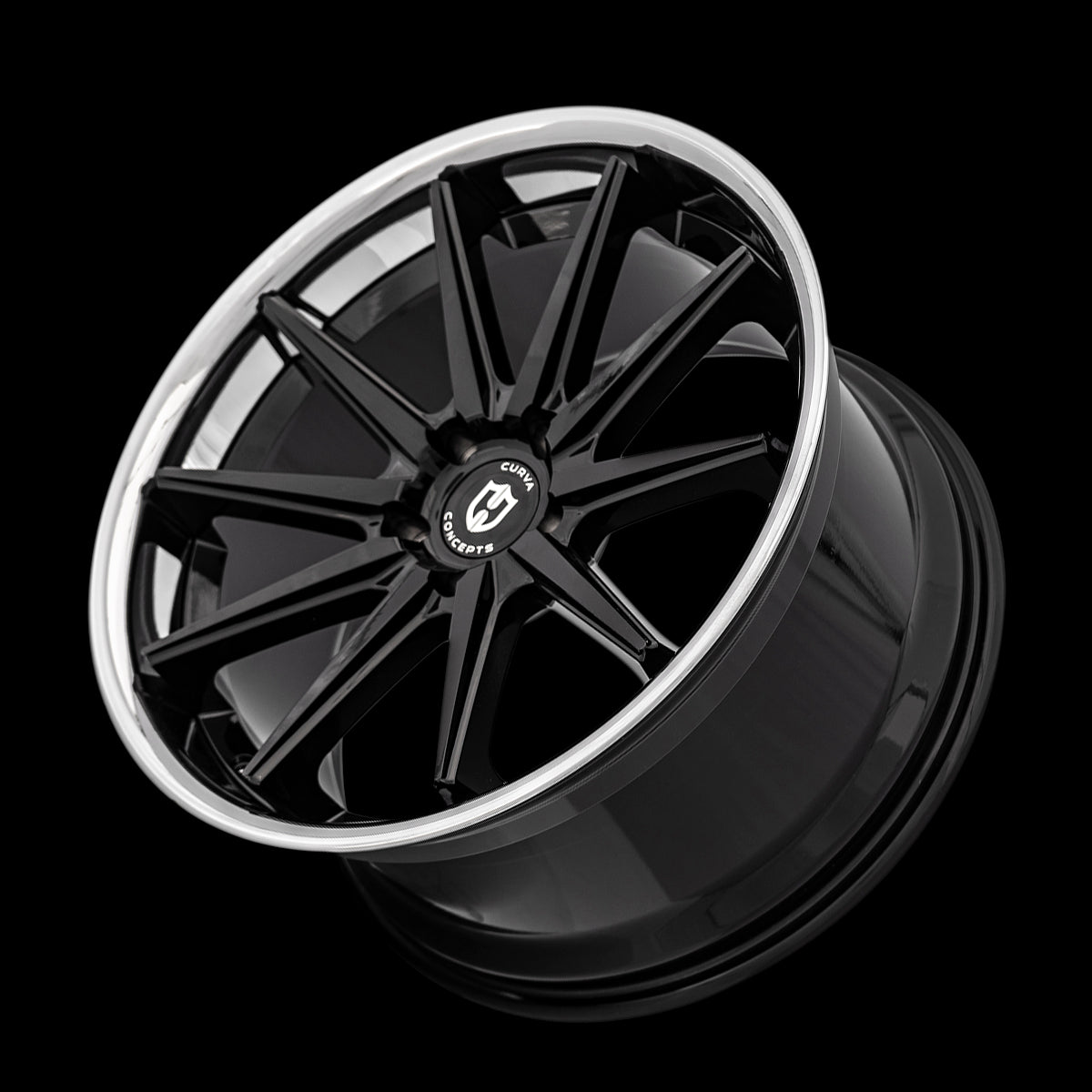 20x10.5 Curva C24 Gloss Black Stainless Chrome Lip 5x114.3 ET35 wheel/rim