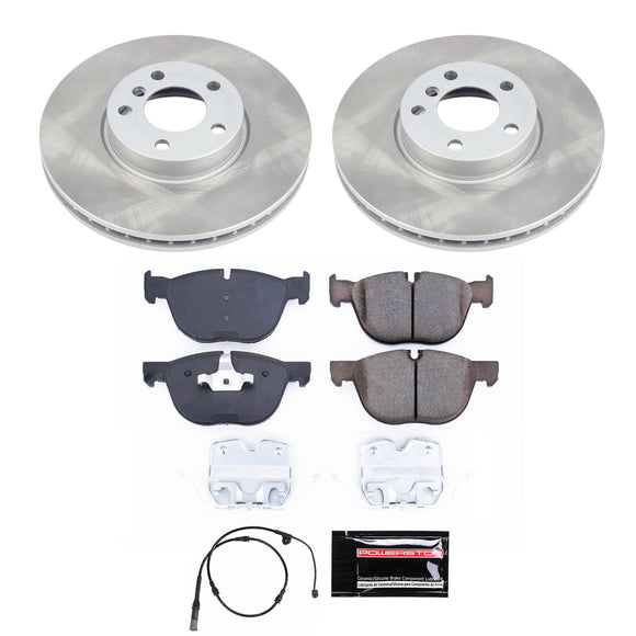 PowerStop Semi-Coated Rotor and Low-Dust Ceramic Brake Pad Kit