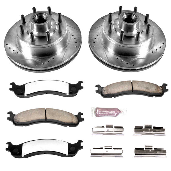 PowerStop Z36 Carbon-Fiber Ceramic Brake Pad with Drilled and Slotted Rotor Kit
